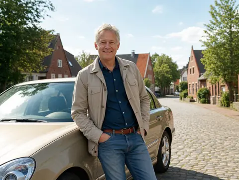 Verkäufer aus Bischweier mit dem verkauften Fahrzeug